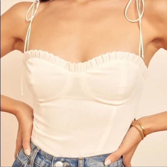 Reformation Tops - Reformation Novena Bodice Ivory Top Size 10 NWT